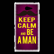 Coque Sony Xperia M2 Keep Calm Be a Man Rose