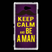 Coque Sony Xperia M2 Keep Calm Be a Man Violet