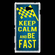 Coque Sony Xperia M2 Keep Calm and Be Fast Bleu