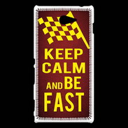 Coque Sony Xperia M2 Keep Calm and Be Fast Rouge