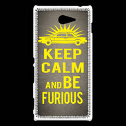 Coque Sony Xperia M2 Keep Calm and Be Furious Gris