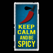 Coque Sony Xperia M2 Keep Calm and Be Spicy Bleu