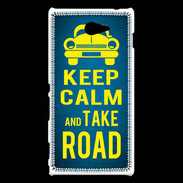 Coque Sony Xperia M2 Keep Calm and Take o road 2 Bleu