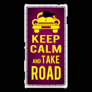 Coque Sony Xperia M2 Keep Calm and Take o road 2 Rose