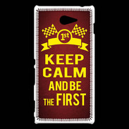 Coque Sony Xperia M2 Keep Calm and Be the First Rouge