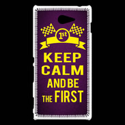 Coque Sony Xperia M2 Keep Calm and Be the First Violet