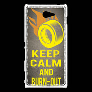 Coque Sony Xperia M2 Keep Calm and Burn Out Gris