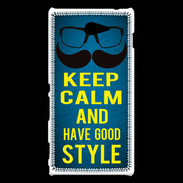 Coque Sony Xperia M2 Keep Calm and Have a good Style Bleu
