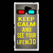 Coque Sony Xperia M2 Keep Calm and See your life 3D Gris