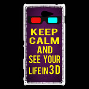 Coque Sony Xperia M2 Keep Calm and See your life 3D Violet