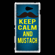 Coque Sony Xperia M2 Keep Calm and Mustach Bleu