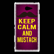 Coque Sony Xperia M2 Keep Calm and Mustach Rose