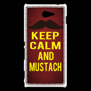 Coque Sony Xperia M2 Keep Calm and Mustach Rouge