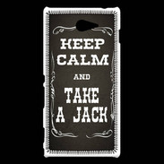 Coque Sony Xperia M2 Keep Calm and Take Jack Gris