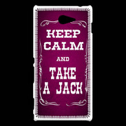 Coque Sony Xperia M2 Keep Calm and Take Jack Rose