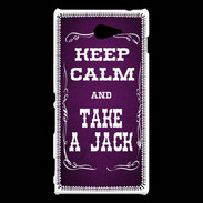 Coque Sony Xperia M2 Keep Calm and Take Jack Violet
