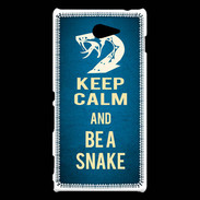 Coque Sony Xperia M2 Keep Calm and Be a Snake bleu