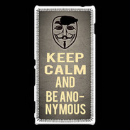 Coque Sony Xperia M2 Keep Calm and Be Anonymous Gris