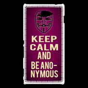 Coque Sony Xperia M2 Keep Calm and Be Anonymous Rose