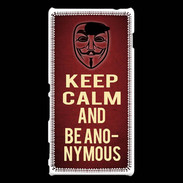 Coque Sony Xperia M2 Keep Calm and Be Anonymous Rouge