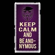 Coque Sony Xperia M2 Keep Calm and Be Anonymous Violet