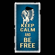 Coque Sony Xperia M2 Keep Calm and Be Free Bleu