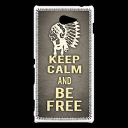 Coque Sony Xperia M2 Keep Calm and Be Free Gris