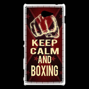 Coque Sony Xperia M2 Keep Calm and Boxing Rouge