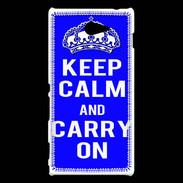 Coque Sony Xperia M2 Keep Calm and Carry on Bleu