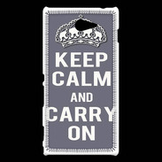 Coque Sony Xperia M2 Keep Calm and Carry on Gris