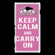Coque Sony Xperia M2 Keep Calm and Carry on Rose