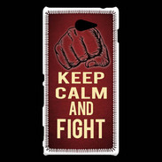 Coque Sony Xperia M2 Keep Calm and Fight Rouge