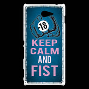 Coque Sony Xperia M2 Keep Calm and Fist BLeu