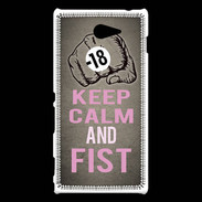 Coque Sony Xperia M2 Keep Calm and Fist Gris