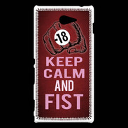 Coque Sony Xperia M2 Keep Calm and Fist Rouge