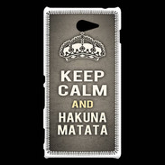 Coque Sony Xperia M2 Keep Calm and Hakuna Matata Gris