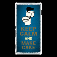 Coque Sony Xperia M2 Keep Calm and Make cake Bleu