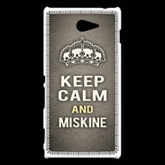 Coque Sony Xperia M2 Keep Calm and Miskine Gris