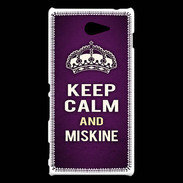 Coque Sony Xperia M2 Keep Calm and Miskine Violet