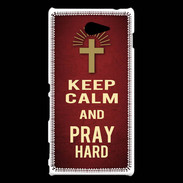 Coque Sony Xperia M2 Keep Calm and Pray Christian Rouge