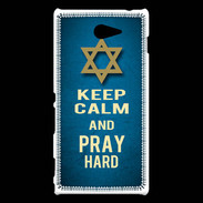 Coque Sony Xperia M2 Keep Calm and Pray jewish BLeu