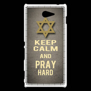 Coque Sony Xperia M2 Keep Calm and Pray jewish Gris