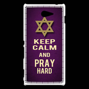 Coque Sony Xperia M2 Keep Calm and Pray jewish Violet