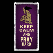 Coque Sony Xperia M2 Keep Calm and Pray Muslim Violet