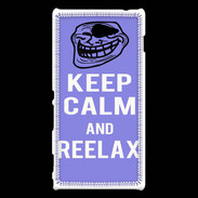 Coque Sony Xperia M2 Keep Calm and Be Reelax Bleu