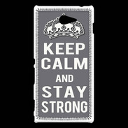 Coque Sony Xperia M2 Keep Calm and Stay strong Gris