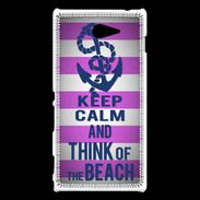 Coque Sony Xperia M2 Keep Calm and Think Beach Rose