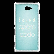 Coque Sony Xperia M2 Boulot Apéro Dodo Turquoise ZG