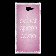 Coque Sony Xperia M2 Boulot Apéro Dodo Rose ZG