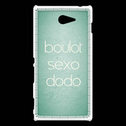 Coque Sony Xperia M2 Boulot Sexo Dodo Vert ZG